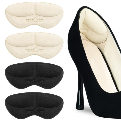 Skyfoot Heel Grips Liner Cushions Inserts, Full Cover Heel Filler Pads for Loose Shoes, Shoe Too Big, Improved Shoe Comfort and Fit, Heel Protector to Prevent Heel Blister (Pale Apricot + Black) Skyfoot Heel Grips Liner Cushions Inserts, Full Cover Heel Filler Pads for Loose Shoes, Shoe Too Big, Improved Shoe Comfort and Fit, Heel Protector to Prevent Heel Blister (Pale Apricot + Black)