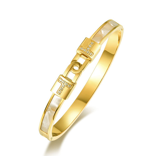 sineed 18K Gold Plated T Bracelet with Cubic Zirconia Bangle Cuff Best Gifts with Crystal for Women sineed 18K Gold Plated T Bracelet with Cubic Zirconia Bangle Cuff Best Gifts with Crystal for Women