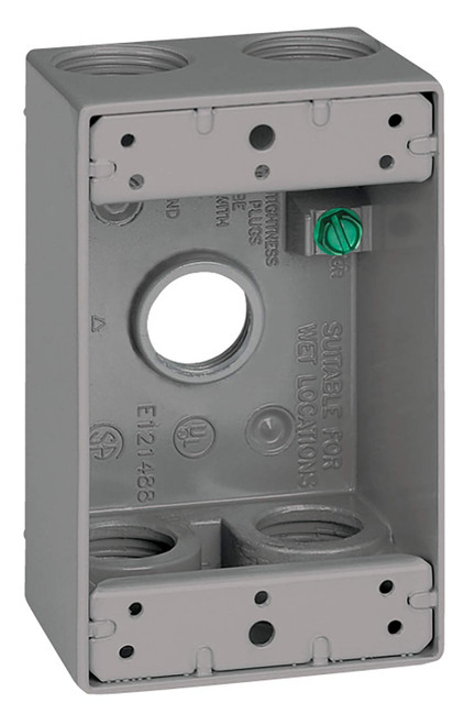 Sigma Engineered Solutions, Gray Sigma Electric 14253-5 3/4-Inch 5 Hole 1-Gang Box