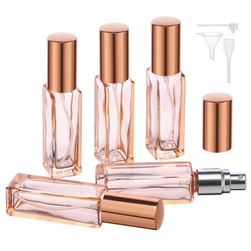 Segbeauty Portable Mini Perfume Atomizer Bottle, 5pcs Empty Refillable Cologne Spray Bottles, 10ML Small Travel Glass Perfume Bottle Fine Mist Sprayer Scent Pump Case for Cologne Fragrance