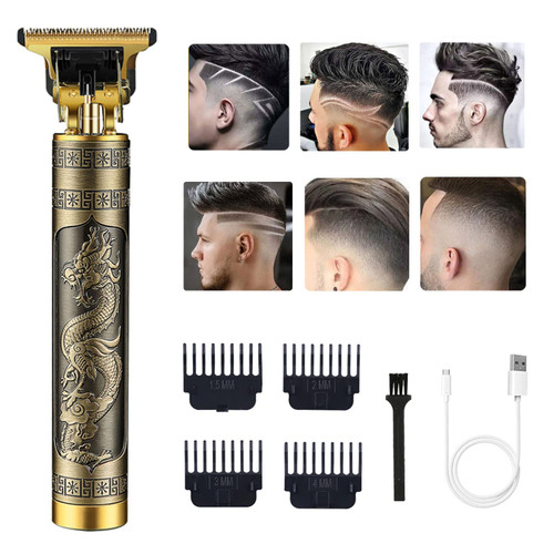 Hair Clippers for Men, Cordless Electric Hair Trimmer Rechargeable Beard Trimmer Shaver, Electric T Blade Trimmer Zero Gapped Edgers Hair Cutting Kit with Guide Combs(Dragon) Hair Clippers for Men, Cordless Electric Hair Trimmer Rechargeable Beard Trimmer Shaver, Electric T Blade Trimmer Zero Gapped Edgers Hair Cutting Kit with Guide Combs(Dragon)
