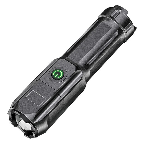 Peiiwdc ABS Strong Light Focusing LED Flashlight Outdoor Portable Home Built-in Battery Rechargeable Multi-Function Waterproof Flashlights Led for Boating for Kids Camping Rechargeable