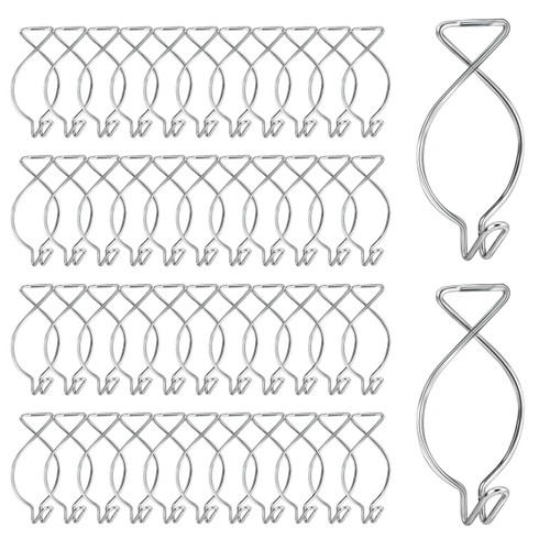 48 Pack Drop Ceiling Clips Hanging Ceiling Hooks Hanging on Suspended Ceiling Tile, Grid Clips Hanger Hooks for Light Plant Office Home Stores Classroom and Wedding Decorations, Hanging Sign