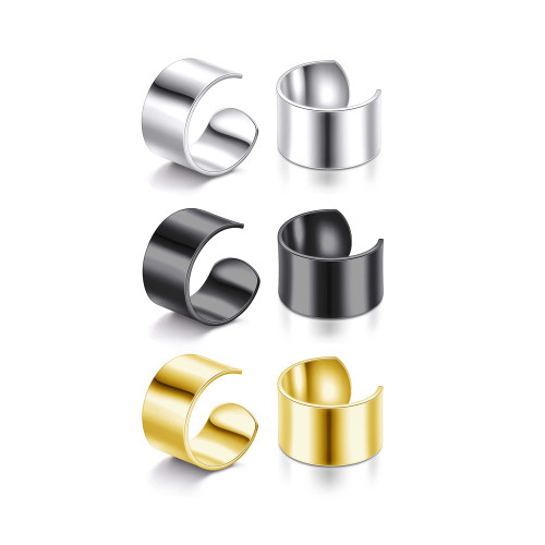Jovivi 3 Pairs Men Women Stainless Steel Ear Cuffs Non-Pierced Clip On Wrap Earrings Fake Ear Cartilage Cuff Earrings
