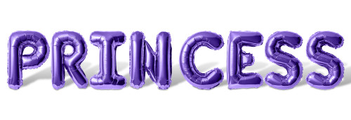 Letter Balloons - PRINCESS 16" Inch Alphabet Letters Foil Mylar Balloon Bachelorette or Bachelor Party Banner (Purple)