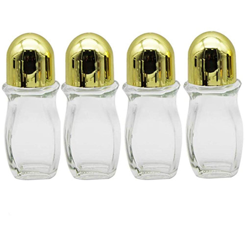 ConStore 4pcs 50ml Glass Roll-On Deodorant Bottles Empty Clear Essential Oils Bottle Refillable Reusable Leak-Proof Massage Roller Bottles Containers with Roller Ball