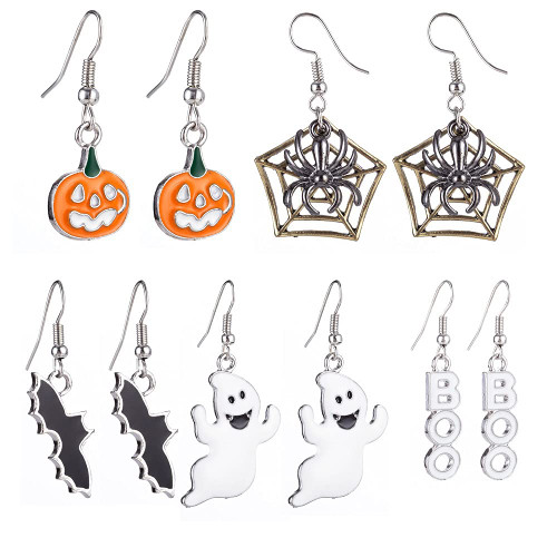 5 Pairs Set Halloween Dangle Earrings Halloween Theme Earrings Pumpkin Spider Drop Dangle Earring for Girls Halloween Party Dress for Women Girls 5 Pairs Set Halloween Dangle Earrings Halloween Theme Earrings Pumpkin Spider Drop Dangle Earring for Girls Halloween Party Dress for Women Girls