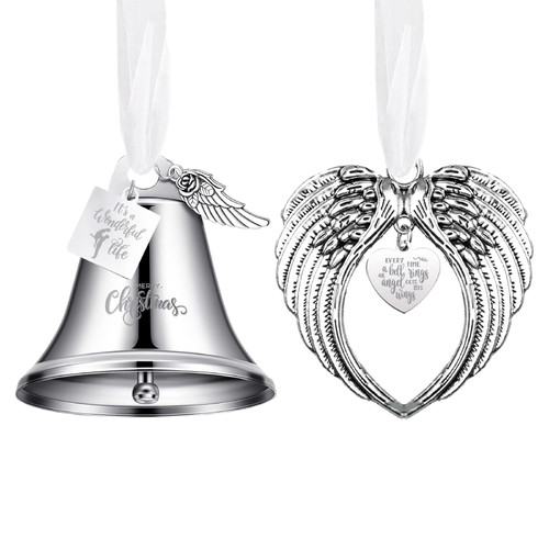 It's a Wonderful Life Ornaments, 2Pcs Christmas Hanging Bell Ornaments for Christmas Tree Decoration, It's A Wonderful Life Movie Merchandise Gifts, Vintage Farmhouse Xmas Tree Decor It's a Wonderful Life Ornaments, 2Pcs Christmas Hanging Bell Ornaments for Christmas Tree Decoration, It's A Wonderful Life Movie Merchandise Gifts, Vintage Farmhouse Xmas Tree Decor