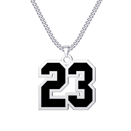CaJoYo 23 Black Number Necklace for Men Athletes Jersey Number Necklace Sports Basketball Baseball Football Soccer Charm Pendant Inspiration Jewelry Stainless Steel CaJoYo 23 Black Number Necklace for Men Athletes Jersey Number Necklace Sports Basketball Baseball Football Soccer Charm Pendant Inspiration Jewelry Stainless Steel