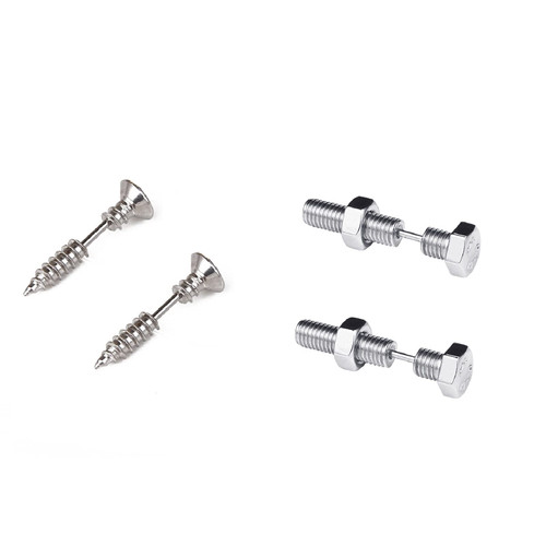 2-8 Pairs Screw Stud Earrings Punk Piercing Cross Screws Hoop Earrings Hip Hop Ear Piercing Plugs Tunnel Screw Stud Earrings Tragus Cartilage Ear Stud Piercing Earrings Jewelry-2Pairs Silver