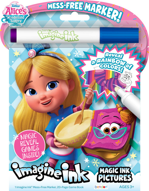 Bendon Imagine Ink Alice's Wonderland Bakery Magic Ink Pictures and Game Book with Mess Free Marker