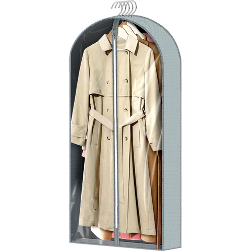 1 pack 60" Clear Garment Bags for Hanging Clothes, Suit Bags for Closet Storage, Clothing Storage, Garment Bags for Travel Covers with 4" Gussets for Coats, Jackets, Shirts, Sweater