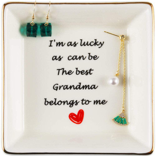 AREOK Best Grandma Gifts from Grandson Granddaughter - Grandma Christmas Birthday Gifts - Best Gifts for Grandma Grandmother, Christmas Gifts for Grandma, Jewelry Tray, Ring Dish Holder AREOK Best Grandma Gifts from Grandson Granddaughter - Grandma Christmas Birthday Gifts - Best Gifts for Grandma Grandmother, Christmas Gifts for Grandma, Jewelry Tray, Ring Dish Holder