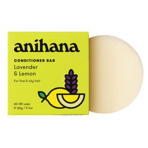 ANIHANA Conditioner Bar | Lavender and Lemon - Softening Hair Conditioner for Fine & Oily Hair - 2.1 oz (Up to 80 Uses)