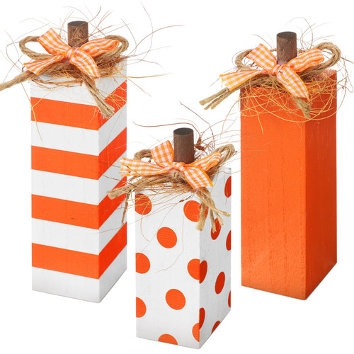 3 Pcs Wooden Fall Thanksgiving Decor Fall Tiered Tray Decor Wood Firework Fall Centerpieces Decorations Farmhouse Tabletop Block Sign for Fall Thanksgiving Autumn Decor (Fresh Style)