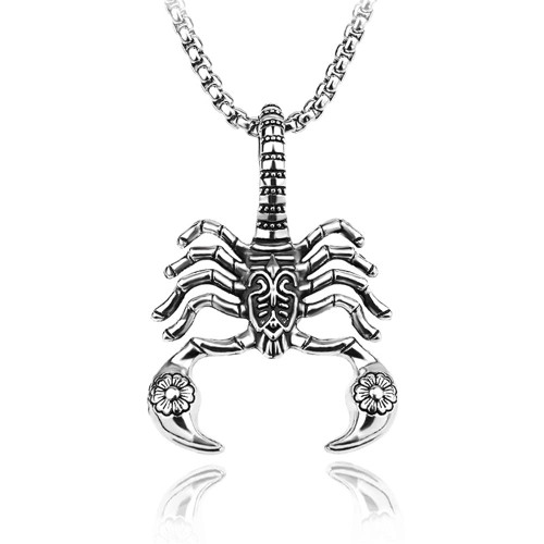 Scorpion Pendant Necklace Punk Stainless Steel Scorpio Zodiac Animal Biker Charm Necklace for Women Men Gothic Jewelry(Silver) Scorpion Pendant Necklace Punk Stainless Steel Scorpio Zodiac Animal Biker Charm Necklace for Women Men Gothic Jewelry(Silver)