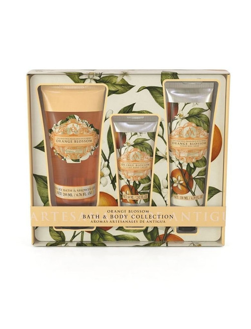 AAA Bath & Body Gift Collection - (Orange Blossom) - Shower Gel 200 ml, Hand Cream 60 ml & Body Cream 130 ml