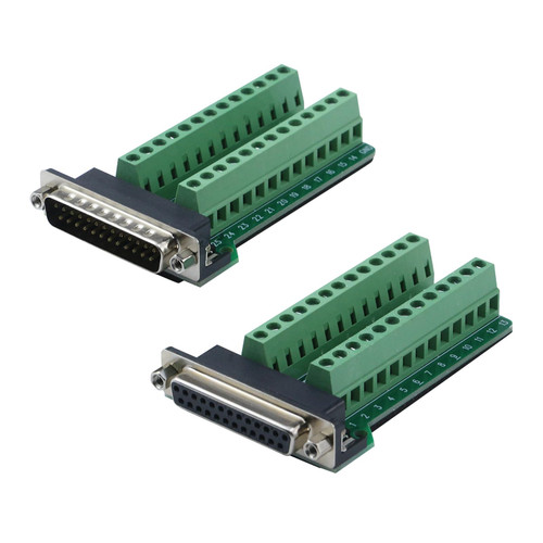 Antrader DB25 D-SUB 25-pin Male/Female Adapter RS232 to Terminal Board Signal Module, 1pcs Male Adapter, 1pcs Female Adapter