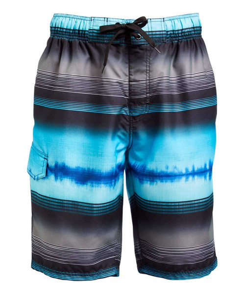 Kanu Surf Men's Barracuda Swim Trunks (Regular & Extended Sizes), Nova Black/Aqua, Small