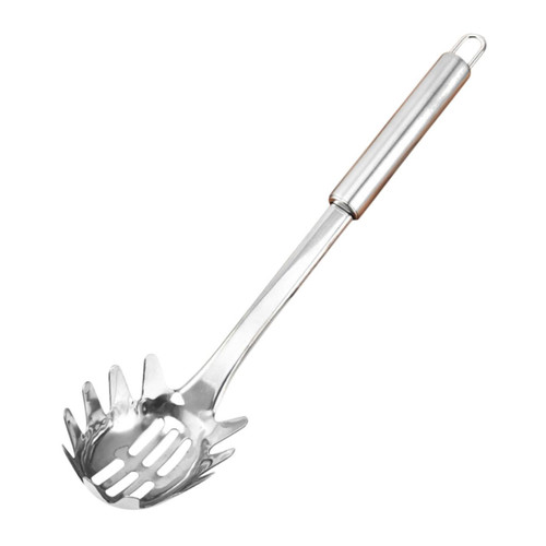 FUNOMOCYA spaghetti spoon noodle spoon pasta fork slotted pasta spoon pasta scooper baking strainer pasta strainer spoon spaghetti serving ladle Stainless steel portable cooking spoon