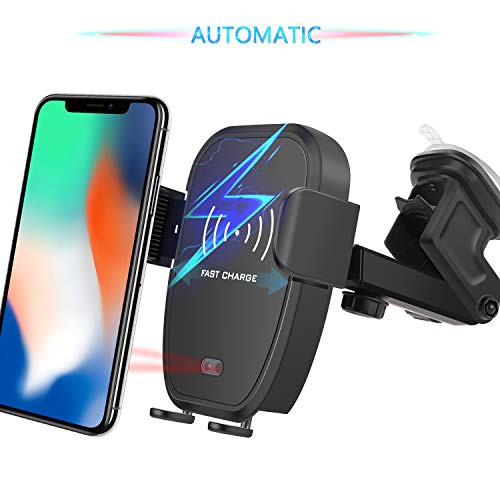 Wireless Car Charger, WirFie Fast Infrared Car Mount Wireless Charger 10W Qi Wireless Charger Phone Holder Compatible for iPhone Xs/XR /X /8 Samsung Galaxy S9 S8+ S8 S7 S7edge S6 All Qi Devices.