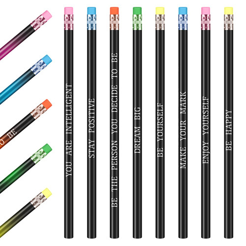 40 Pcs Motivational Pencils Back to School Pencils Color Changing Mood Pencil Inspirational Pencil Cute Pencil Personalized Pencil with Saying Heat Activated Pencil For Student(Motivational Style)