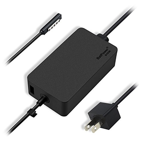 Batpower 12V 3.6A 48W Charger for Microsoft Surface RT Surface Pro 1 Pro 2 and Surface 2 Tablet Ac Adapter 1512 1516 1536 Power Supply Cord with 5V USB Charging Port with US Extension Cord