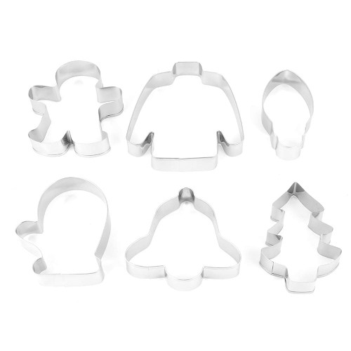 Christmas Cookie Cutter Set,6pcs/Set Cookies Mould,Stainless Steel Cookie Cutters Set,Cookie Cutters for Baking,Easy to Demould Christmas Cookie Cutters for Home,DIY Baking Molds, cookie cutters
