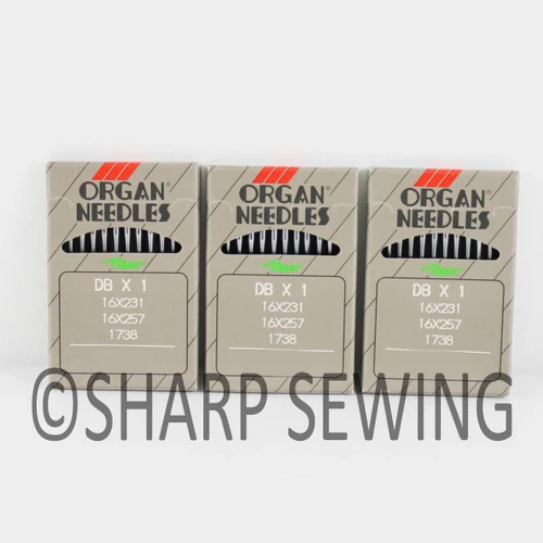 30 Organ Industrial Single Needle LOCKSTITCH Round Shank Needles (Sharp) DBX1 16X257 16X231 16X95 1738 Multiple Sizes! (Metric 160/23)