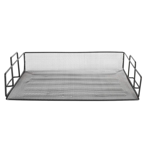 NFNSIG Mesh Desk Organizer Tray, Stackable Desktop Document Letter Tray Organizer, Metal Single Tray Desktop Organizer, Multi Layer Paper Organizer for Desk