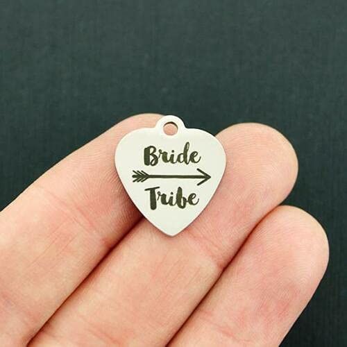1 Charms Wedding Stainless Steel Charm - Bride Tribe