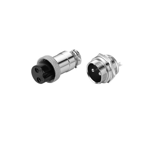 GX16 Aviation Connector 2 Pin, GX16 Circular Adapter Male Female Plug Socket GX16 Metal Female Male Panel Mount Connector for Power Connection