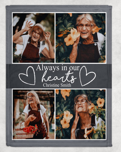 gue Personalized Throw Blanket with Photo Collage, Memorial Personalized Gift, Custom Personalized Photo Fleece Customized Blanket (80x120cm/31.5x47.2inches)