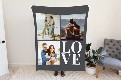 gue Custom Photos Flannel Throw Blanket Personalized Blankets for Sofa Gift Customized for Family Friend Couple Pets (80x120cm/31.5x47.2inches)