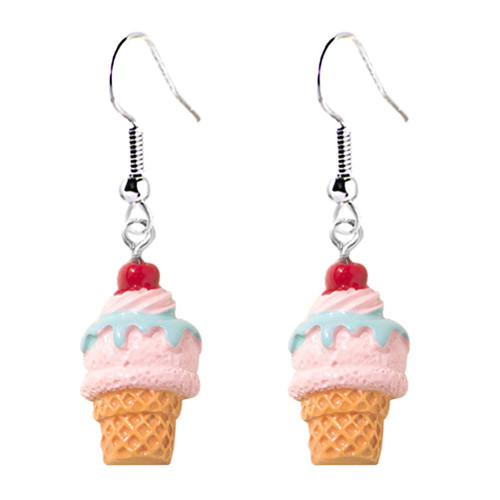 2 Pairs ice cream earrings dangle earrings Ice Cream Dangle Drop Earrings jewelry for women earrings Tassel womens earrings Ice Cream Pendant Eardrop ear drops manual Miss resin