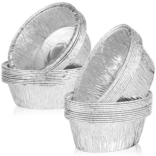 BESTonZON 40Pcs Aluminum Round Foil Pan Disposable Food Container with Lid Baking Foil Pan Tinfoil Camping Pot Cake Pans Tart Pan Plates for Baking Roasting Meal Prep Reheating Storage BESTonZON 40Pcs Aluminum Round Foil Pan Disposable Food Container with Lid Baking Foil Pan Tinfoil Camping Pot Cake Pans Tart Pan Plates for Baking Roasting Meal Prep Reheating Storage