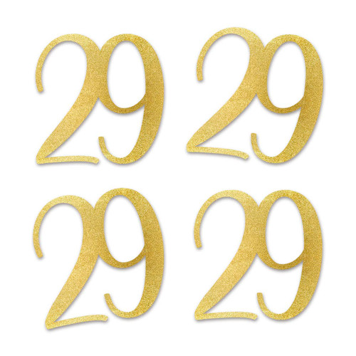 Gold Glitter 29 Cut-Out Numbers, 29th Birthday Party Anniversary Decorations DIY Essentials