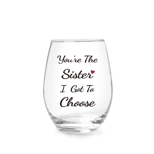 Jogskeor You're the Sister I Got to Choose Wine Glass, Best Sister Friend Gifts Stemless Wine Glass, Funny Birthday, Valentines, Christmas Sister Gifts for Women Friends, 15 oz Jogskeor You're the Sister I Got to Choose Wine Glass, Best Sister Friend Gifts Stemless Wine Glass, Funny Birthday, Valentines, Christmas Sister Gifts for Women Friends, 15 oz