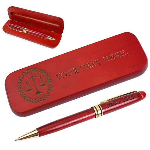 AOK Personalise Custom Lawyer Pen, Personalized pen, Office Gift, Coworker Gift, Lawyer Gift, New Job Gift, Appointment Gift (Red wood)
