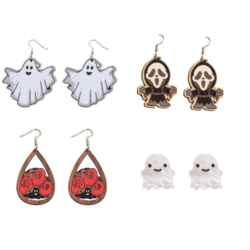 4 Pairs Halloween Earrings Set for Women Spider Bat Pumpkin Ghost Cat Earrings for Women Spider Web Skull Earrings Ghost Earrings Cute Halloween White Ghost Acrylic for Women (Ghost) 4 Pairs Halloween Earrings Set for Women Spider Bat Pumpkin Ghost Cat Earrings for Women Spider Web Skull Earrings Ghost Earrings Cute Halloween White Ghost Acrylic for Women (Ghost)