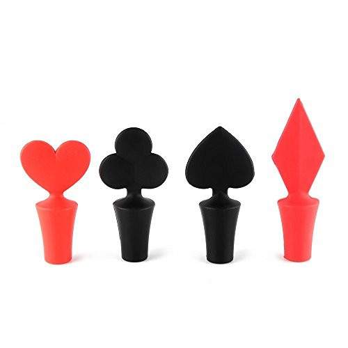 Wine Stopper, MadCat Wine Preserver Bottle Cap Silicone Wine and Beverage Bottle Stoppers Creative Wine Accessories GiftSet of 4