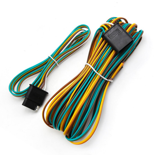 25ft Trailer Light Wiring Harness Kit, 21FT Male Plug & 4FT Female Plug for Trailer Light with 4 Pin Flat Extension Connector 5 Wire Harness for Utility Boat Lights Kits