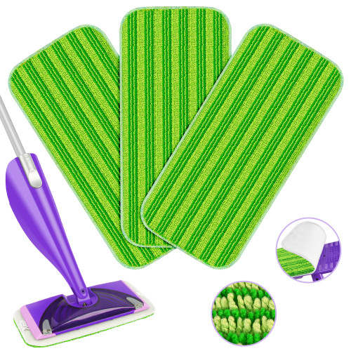 3x Reusable Mop Pads Compatible with Swiffer WetJet Mops - Washable Microfiber Replacement Pads Wet Jet Pads Refills Mopping Cloths Wet Dry Heads for Swiffer Wet Jet Mop Hardwood Floor Cleaning, Green 3x Reusable Mop Pads Compatible with Swiffer WetJet Mops - Washable Microfiber Replacement Pads Wet Jet Pads Refills Mopping Cloths Wet Dry Heads for Swiffer Wet Jet Mop Hardwood Floor Cleaning, Green
