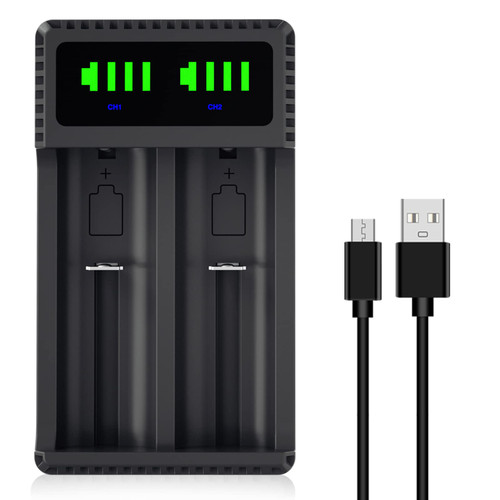 18650 Battery Charger, Smart 21700 Battery Charger with LED Display for 14500 16340 18350 18650 18490 17500 17670 22650 26650 Rechargeable Battery(2 Slots) 18650 Battery Charger, Smart 21700 Battery Charger with LED Display for 14500 16340 18350 18650 18490 17500 17670 22650 26650 Rechargeable Battery(2 Slots)
