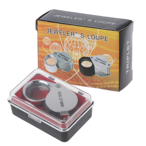 Magnifying Glasses, Jewelry Eye Loupe Magnifier Magnifying Glass Triplet Jewelers 30X21Mm