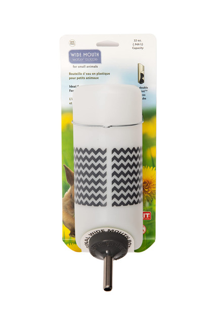 Lixit Wide Mouth BPA-Free Cage Water Bottles for Rabbits, Ferrets, Guinea Pigs, Rats, Chinchillas, Hamsters, Mice, Hedgehogs, Gerbils and Other Small Animals. (Chevrons, 32 Ounce)