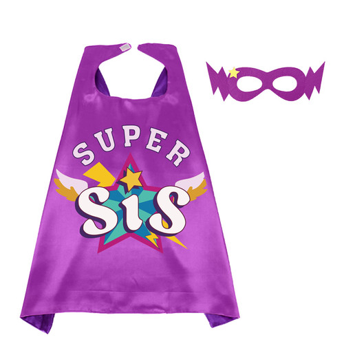 D.Q.Z Superhero-Capes and Masks for Kids Girls, Baby Shower Gifts for Sister, Superhero Costume for Girls' Role Play (Purple)