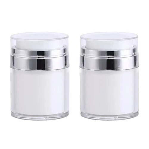 FRCOLOR Airless Pump Jars 2pcs 50ML Empty Airless Pump Bottles Refillable Vacuum Press Face Cream Jars Lotion Foundation Cosmetic Container Lotion Box for Makeup Lotion Cream FRCOLOR Airless Pump Jars 2pcs 50ML Empty Airless Pump Bottles Refillable Vacuum Press Face Cream Jars Lotion Foundation Cosmetic Container Lotion Box for Makeup Lotion Cream