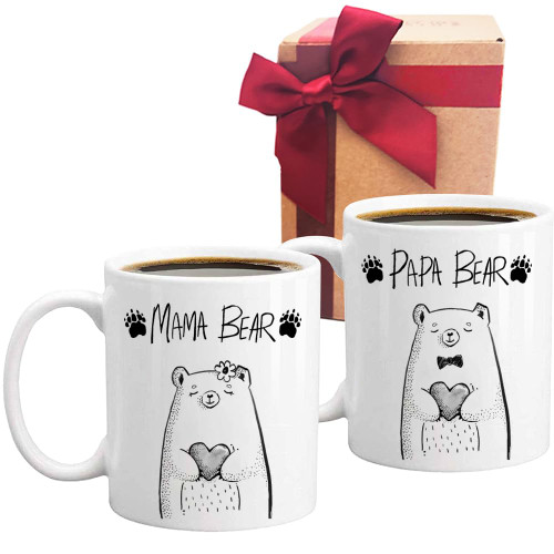 SUUURA-OO Mama & Papa Bear Coffee Mug Gifts, Bear Theme Mom Dad Gifts Mug Set of 2, Funny Bear Theme Couples Gifts for Parents Couple Friends, New Mama Papa Bear Coffee Mug Gift-174 SUUURA-OO Mama & Papa Bear Coffee Mug Gifts, Bear Theme Mom Dad Gifts Mug Set of 2, Funny Bear Theme Couples Gifts for Parents Couple Friends, New Mama Papa Bear Coffee Mug Gift-174