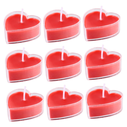 COOPHYA 9Pcs Heart Shaped Scented Candle Love Scented Candle Small Heart Candles Heart Shape Candles Heart Tea Lights Candles for Home Scented Wedding Decor Household Small Candle Tealight